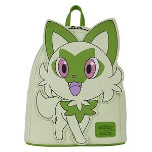 Loungefly Pokemon Sprigatito Cosplay Mini Backpack and Card Wallet NWT
